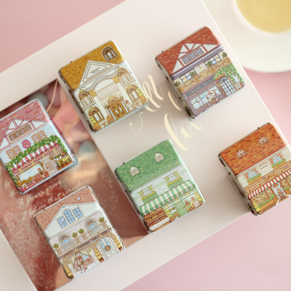 6Pcs Mini House Shaped Tin Box - Tin Container Lid 评论和价格