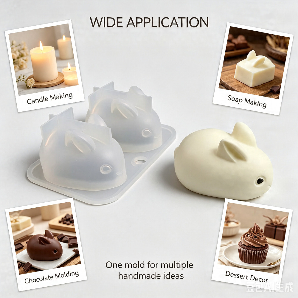 3D Mini Rabbit Silicone Mold F - Candle Making Tutorial 评论和价格