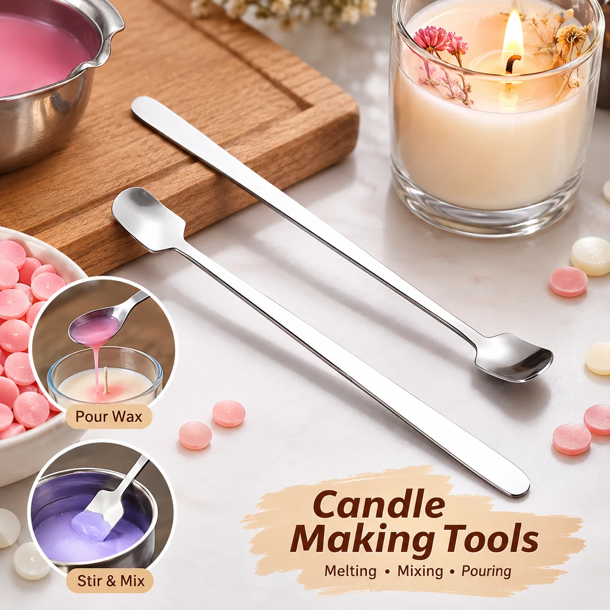 1/2PCS Stainless Steel Candle  - Candle Making Kits 评论和价格